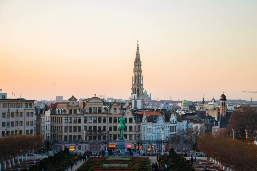 mont des arts oglądanie zachodu słońca